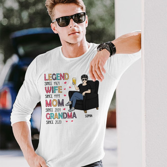 Legend Wife Mom Grandma Custom Long Sleeve Shirt - Gift for Mother - Thegiftio UK