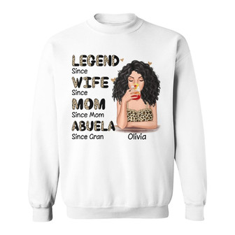 Legend Wife Mom Grandma Leopard Custom Sweatshirt - Thegiftio UK