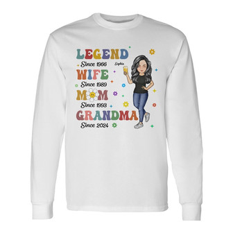 Legend Wife Mom Grandma Personalized Long Sleeve Shirt - Birthday Gift - Thegiftio UK
