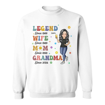 Legend Wife Mom Grandma Personalized Sweatshirt - Birthday Gift - Thegiftio UK