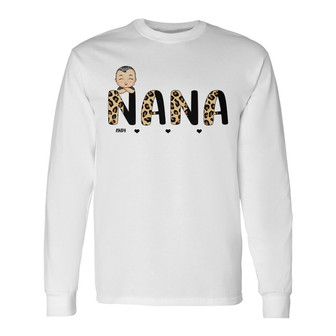 Leopard Nana Personalized Long Sleeve Shirt - Birthday Gift for Mom - Thegiftio UK