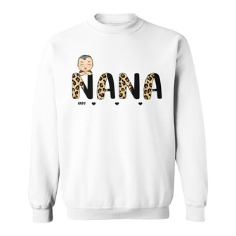 Leopard Nana Personalized Sweatshirt - Birthday Gift for Mom - Thegiftio UK