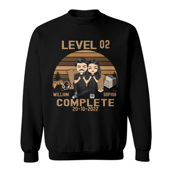 Level Complete Personalized Sweatshirt - Gift for Couples - Thegiftio UK