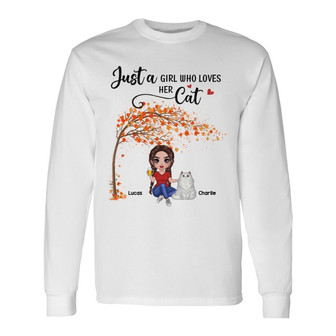 Life Is Better With Cats Sitting Doll Personalized Long Sleeve Shirt - Thegiftio UK