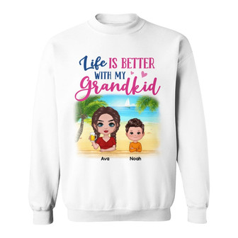 Life Is Better With Grandkids Custom Sweatshirt - Grandma Gift - Thegiftio UK