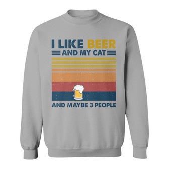 Like Beer And My Cat Retro Custom Sweatshirt - Cat Lovers Gift - Thegiftio UK