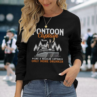 Like Regular Captain Only More Drunker Custom Long Sleeve Shirt - Gift - Thegiftio UK