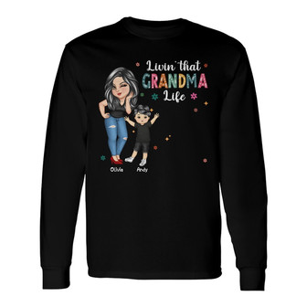 Living That Grandma Life Custom Long Sleeve Shirt - Gift for Grandma - Thegiftio UK