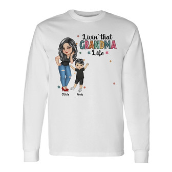 Living That Grandma Life Custom Long Sleeve Shirt - Gift for Grandma - Thegiftio UK