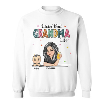Living That Grandma Life Personalized Sweatshirt - Gift for Her - Thegiftio UK
