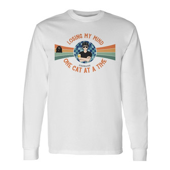 Losing My Mind One Cat A Time Custom Long Sleeve Shirt - Gift for Cats - Thegiftio UK