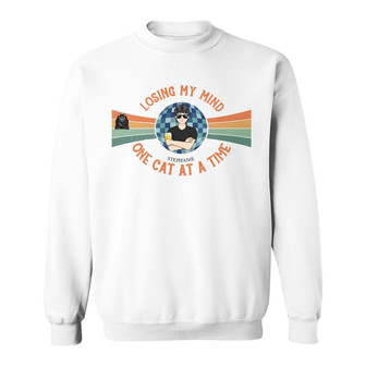 Losing My Mind One Cat A Time Custom Sweatshirt - Gift for Cats - Thegiftio UK