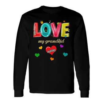 Love My Grandkids Hearts Custom Long Sleeve Shirt - Gift for Grandma - Thegiftio UK