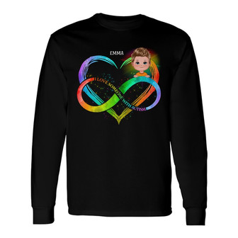 Love Someone With Autism Infinity Heart Custom Long Sleeve Shirt - Thegiftio UK
