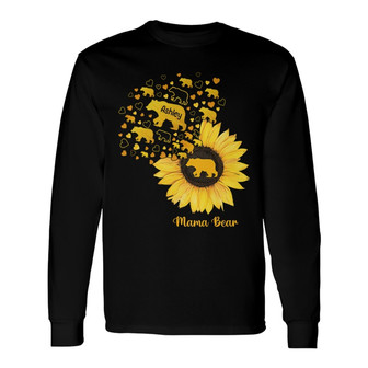 Mama Bear Flying Sunflower Custom Long Sleeve Shirt - Gift for Mom - Thegiftio UK