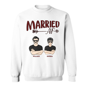 Married AF Custom Sweatshirt - Perfect Gift for Couples - Thegiftio UK