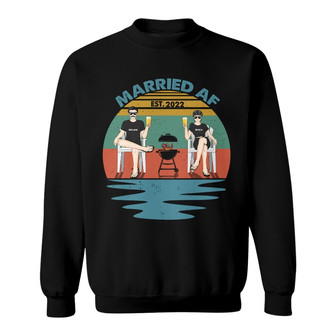 Married AF Grilling Custom Sweatshirt - Gift for Couples - Thegiftio UK