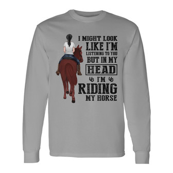 May Look Like I‘m Listening Custom Long Sleeve Shirt - Thegiftio UK