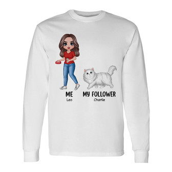Me & My Followers Walking Cats Custom Long Sleeve Shirt - Thegiftio UK