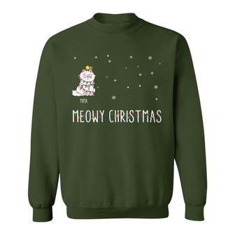 Meowy Christmas Funny Cartoon Cats Custom Sweatshirt - Thegiftio UK