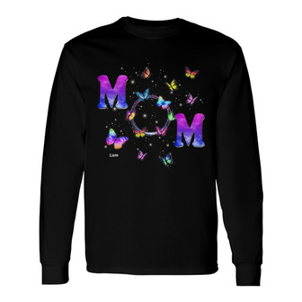 Mom Galaxy Butterflies Custom Long Sleeve Shirt - Gift for Mom - Thegiftio UK