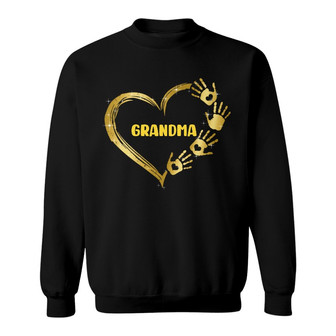 Mom Grandma Colorful Heart Hand Print Custom Shirt - Gift - Thegiftio UK