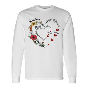 Mom's Grandma's Sweethearts Custom Long Sleeve Shirt - Gift for Her - Thegiftio UK