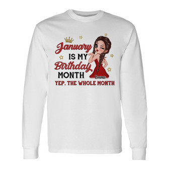 My Birth Month Birthday Gift Custom Long Sleeve Shirt - Birthday Gift - Thegiftio UK