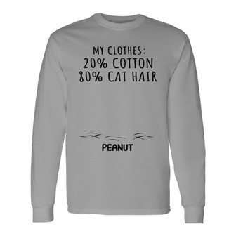 My Clothes Info Cat Lovers Personalized Long Sleeve Shirt - Thegiftio UK