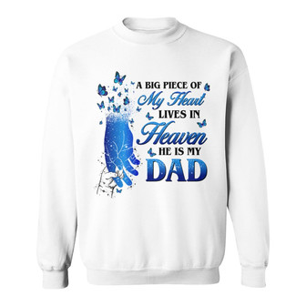 My Dad Lives In Heaven Custom Sweatshirt - Memorial Gift - Thegiftio UK