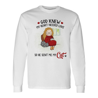 My Heart Needed Love Chibi Girl Cats Custom Long Sleeve Shirt - Thegiftio UK