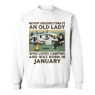 Never Underestimate An Old Lady Who Loves Camping Custom - Thegiftio UK