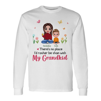 No Place Rather Be Than With Grandkids Custom Long Sleeve Shirt - Gift - Thegiftio UK