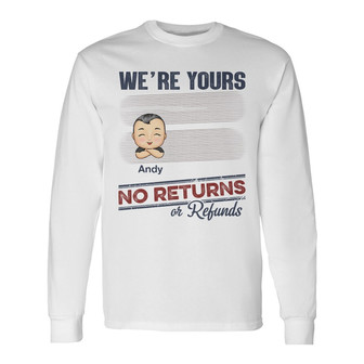 No Returns Or Refunds Chibi Grandkids Custom Long Sleeve Shirt - Thegiftio UK