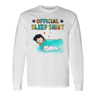 Official Sleep Shirt Cats Custom Long Sleeve Shirt - Cat Lovers Gift - Thegiftio UK