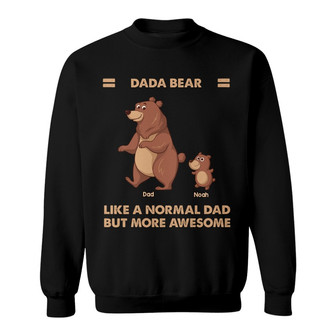 Papa Bear And Kids Walking Custom Sweatshirt - Gift for Dad - Thegiftio UK