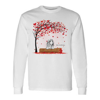 Peeking Dogs Under Heart Tree Custom Long Sleeve Shirt - Gift for Dogs - Thegiftio UK