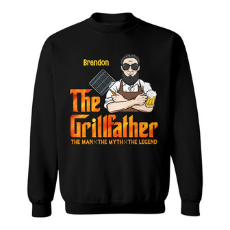 Personalized BBQ The Grillfather Dad Sweatshirt - Thegiftio UK