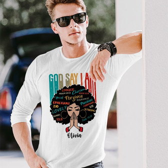 Personalized BWA God Says Long Sleeve Shirt - Thegiftio UK