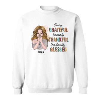 Personalized BWA Grateful Thankful Blessed Sweatshirt - Thegiftio UK