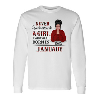 Personalized BWA Never Underestimate A Girl Long Sleeve Shirt - Thegiftio UK