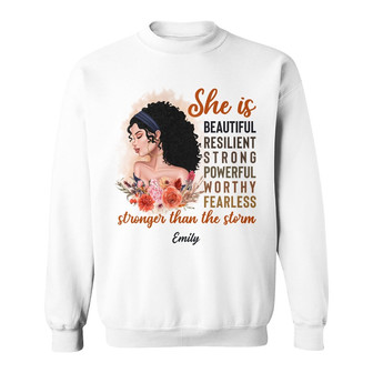 Personalized BWA She Is Stronger Than The Storm Sweatshirt - Thegiftio UK