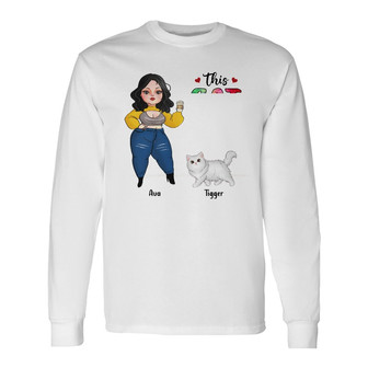Personalized Cat Lady Long Sleeve Shirt - Thegiftio UK