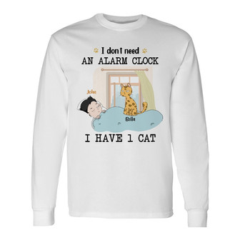 Personalized Cat Mom Dad Long Sleeve Shirt - Thegiftio UK