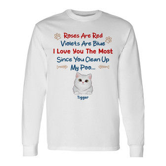 Personalized Cat Mom I Love You Long Sleeve Shirt - Thegiftio UK