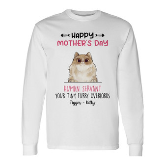 Personalized Cat Mom Mother's Day Long Sleeve Shirt - Thegiftio UK