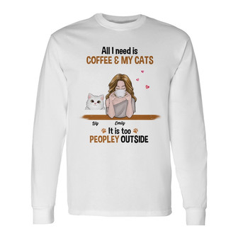 Personalized Cat Mom Peopley Long Sleeve Shirt - Thegiftio UK
