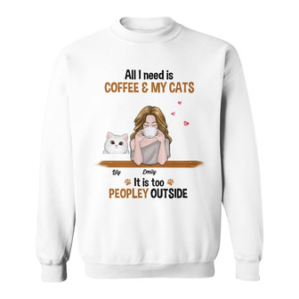 Personalized Cat Mom Peopley Sweatshirt - Thegiftio UK