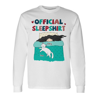 Personalized Cat Sleepshirt Long Sleeve Shirt - Thegiftio UK