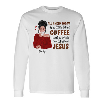 Personalized Coffee Jesus Long Sleeve Shirt - Thegiftio UK